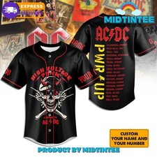 AC DC High Voltage Punk Customized Baseball Jersey S-5XL ES341