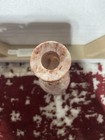 Carved Blush Pink Stone Taper Candle Hilder Marbled Decor 6 inches — photo 3