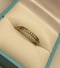 18ct Yellow Gold 0.32ct Diamond Full Eternity Ring Channel Set Size M Hallmarked