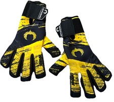 EUC RENEGADE PRO SOCCER GLOVES Size 11, Duracell Yellow Black Goalkeeper, Futbol