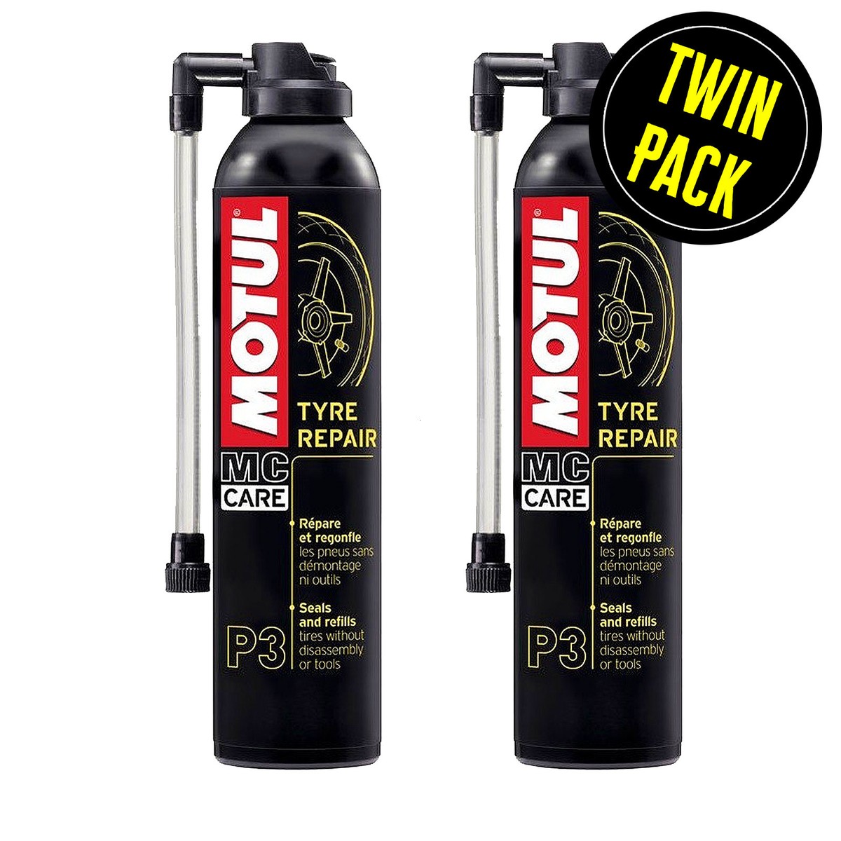 Motul P3 Motorcycle Tyre Repair Aerosol Tube Or Tubeless Tyres x