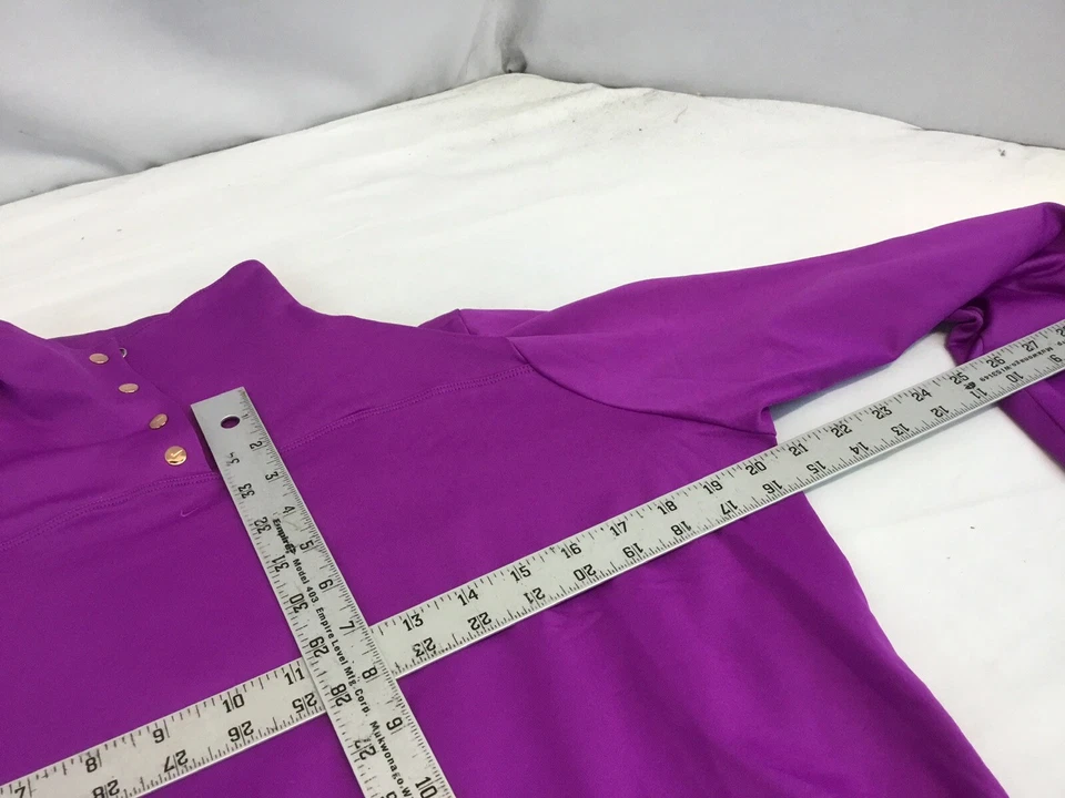 Nike Golf Pullover L Women Purple Poly Stretch 4 Snaps Worn Once YGI S1-269 - Image 2 of 4