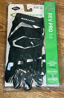 Cutters Rev Pro 3.0 C-Tack Ultimate Grip Green Sport Football Gloves Adult Med