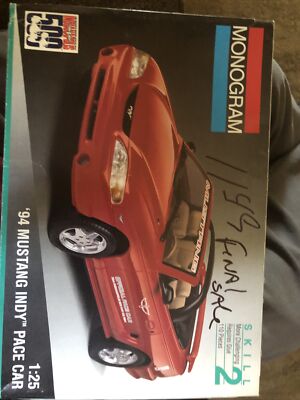Monogram # 2975, '94 Mustang Indy Pace Car Unassembled Sealed bag open box
