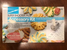 Proctor Silex SUPER SHOOTER PLUS Accessory Kit ~ King Size Cookies ~ 6 Lg Discs