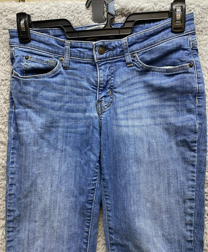 Jeans Levis donna 8M (31x30) blu denim vita media dritto baffo firma - Foto 2 di 12