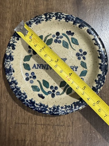 Piatto vintage 1994 tre fiumi ceramica Happy Anniversary gres 5,5" usato in ottime condizioni - Foto 2 di 5