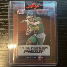 2023 Leaf Metal Pro Set Proof 1/1 RC Rookie Clear Red - Grant Dubose