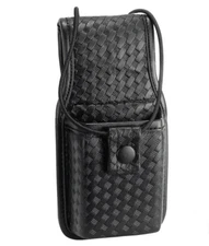 Basket Weave Synthetic Leather Universal Radio Holder