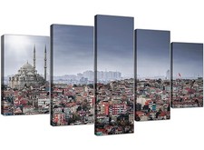 Extra Large Süleymaniye Mosque - Islamic Canvas Set of 5 - 160cm Wide