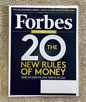 FORBES Magazine: INVESTMENT GUIDE, (Dec 5, 2011), The 20 New Rules of Money, VG