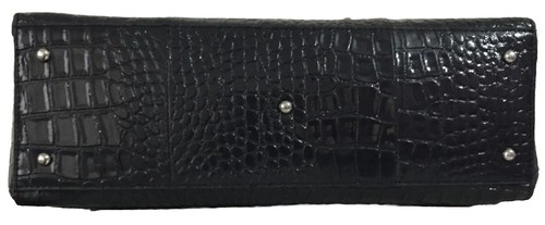 SHOULER BAG GENUINE NAVY BLUE LEATHER CROC PRINT EXTRA LARGE OSPREY ASPEN - Picture 7 of 8