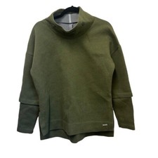 Columbia Women's S Mock Neck Pullover Sweatshirt Green Long Sleeve Gorpcore