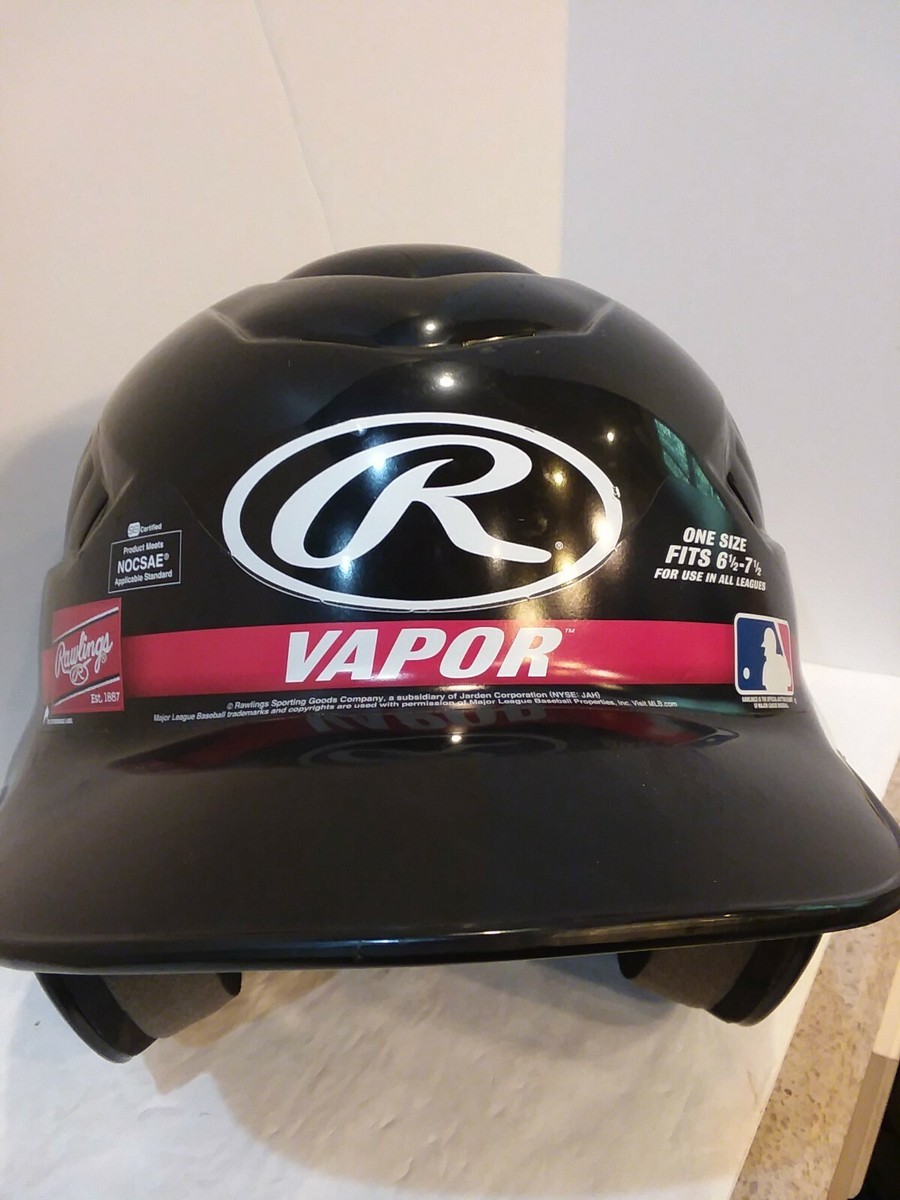 Rawlings NEW Vapor Baseball Softball Youth Black Helmet 6.5