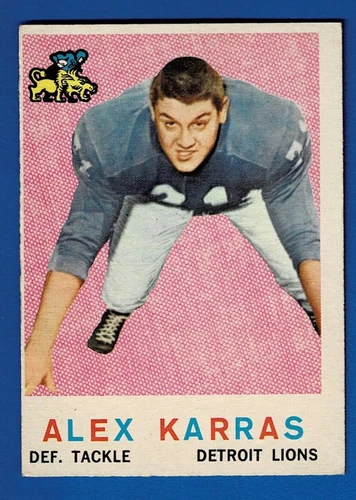 1959 Topps ALEX KARRAS Rookie #103 - Detroit Lions - nice!