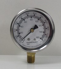 Ashcroft 63 1008A 02L XLJ 160 Pressure Gauge 1/4" NPT 304 SS