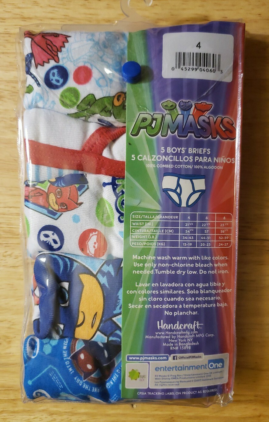 PJ Masks Boys Briefs - Size 4 Underwear - 5 Pack Plus a Color Your