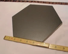 1 pc. Hexagon *Charcoal-Black* Ceramic Floor Tile: 8" Wide, Smooth Textured, New