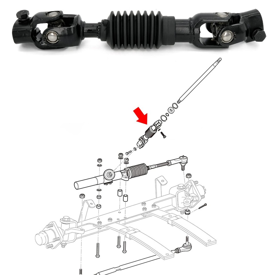 MOSNAI Golf Cart EZGO Intermediate Steering Shaft Assembly Joint for