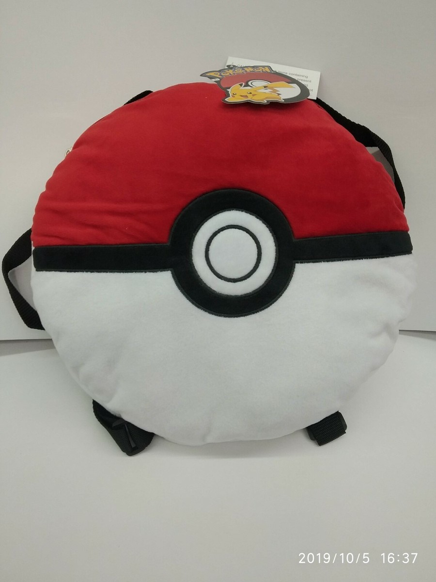 PIKACHIU POKEBALL PLUSH BACKPACK ZIPPED POCKET FITS KIDS TO ADULTS
