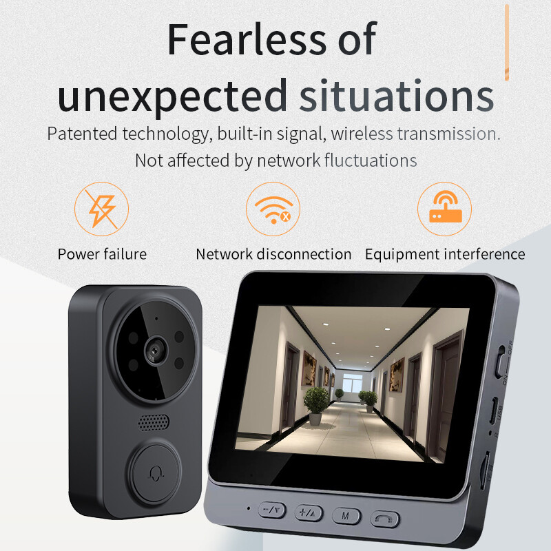 WiFi Wireless Intercom Smart Doorbell Video Security Camera Door Ring Bell Chime-image