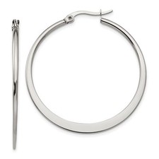 Stainless Steel 40mm Diameter Hoop Earrings