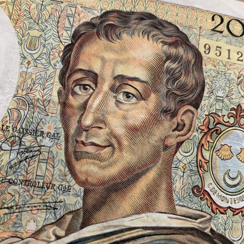 MONTESQUIEU France 200 Francs Banknote 1987 French Currency Paper Money Note