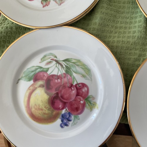 7 Rosenthal Bahnhof Selb AIDA Fruit Center Gold Border Decorative Plates Germany - Picture 4 of 12