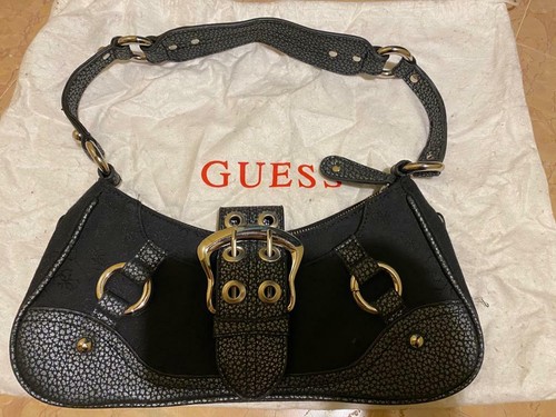 Borsa Guess nera con inserti in grigio | eBay