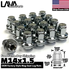 20x Chrome 14x1.5 OEM Mag/Flat Seat Lug Nut Fit Toyota Tundra Lexus LX LC LS