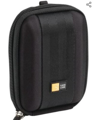New Case Logic Black Hard Small Camera Case W/ Strap Model QPB201