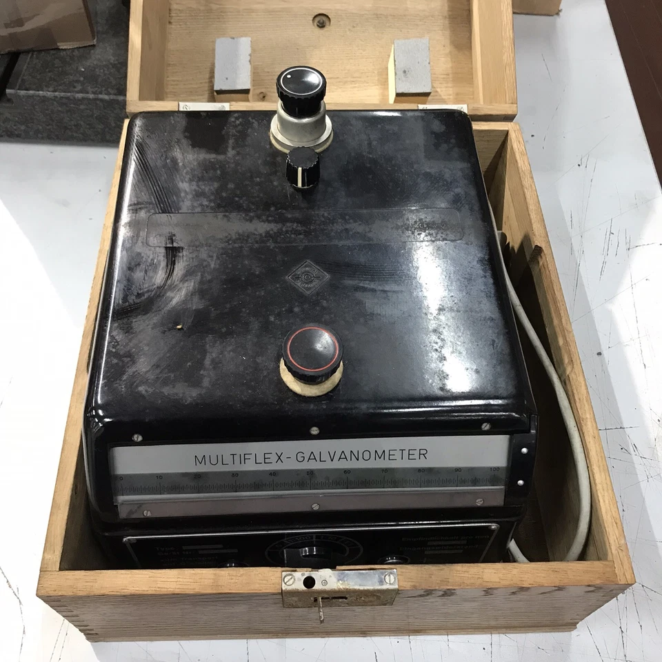 Multiplex Galvanometer Type MG2 mit Holzkasten, gebraucht, gut (c) - Bild 2 von 4