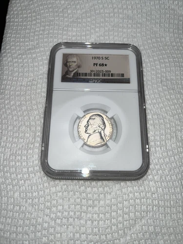 1970 S Jefferson Nickel PF68* NGC Certified