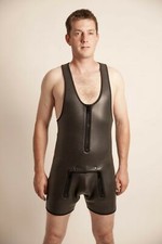 Fétiche Ringer Body Hommes Ouvert SM Clubwear Néoprène XRUBBER