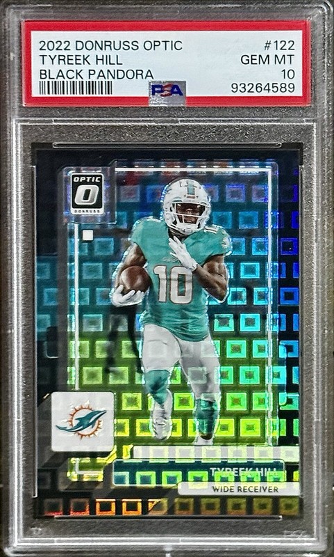 Tyreek Hill PSA 10 - 2022 Optic #122 BLACK PANDORA /25 - Miami Dolphins