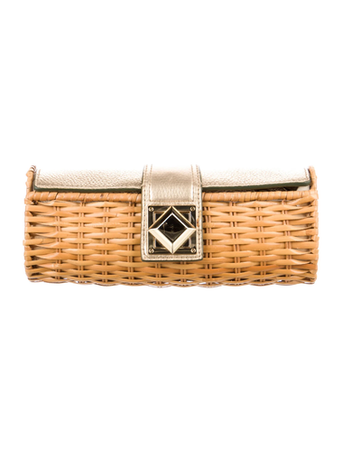 michael kors straw clutch