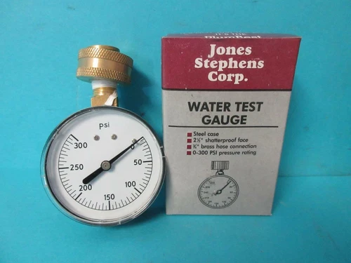 LOT OF 2 NEW JONES J66-300 WATER TEST GUAGE 0-300 PSI 2-1/2 FACE 3/4 CONNECTION - Picture 2 of 12