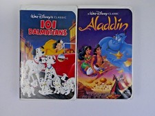 Disney Black Label VHS Tapes, "Aladdin" & "101 Dalmatians" Lot of 2 - A018