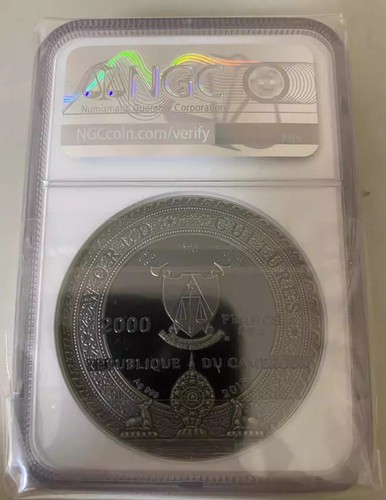 NGC MS70 Cameroon 2019 World Cultures Series Kapala 2oz Silver Coin 2000 Francs - Picture 2 of 2