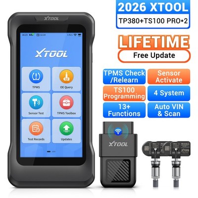 2026 XTOOL TP380 TPMS Programmierwerkzeug OBD2-Scanner mit 2 TS100 Sensoren