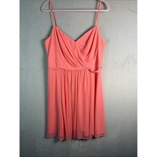 Semi Formal Peach Dress David's Bridal Spaghetti Strap Super Flattering Size 12