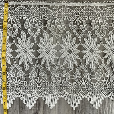 White Floral Guipure Lace Trim 15'' Wide × 9 Yards Polyester Sewing & Crafts