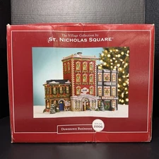 St. Nicholas Square Village Downtown Businesses 2006 w/Box Retired Christmas