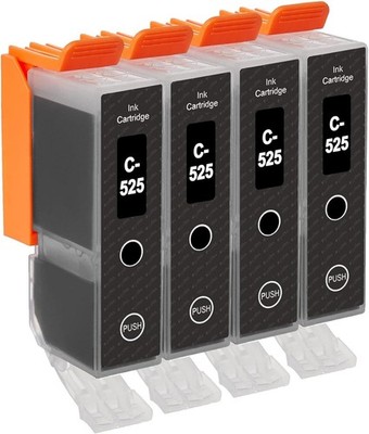 Go Tinten C525Bk kompatibel schwarz Tintenpatrone als Ersatz Canon PGI525Bk 4 Stück Neu