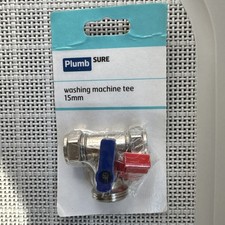 Image of WRAS 15mm x 15mm x 3/4" Washing Machine Tee Tap Chrome