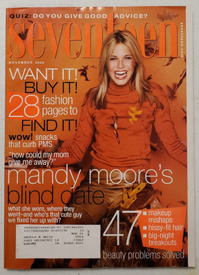 Seventeen Magazine November 2000 Mandy Moore~Blink 182~Destiny's Child~Y2K