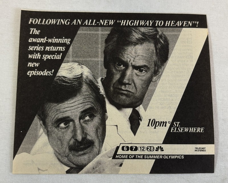 1988 NBC tv ad ~ ST ELSEWHERE the award winning series returns