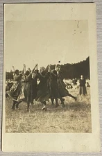 Postcard RPPC Girls Dancing In Field Formation Celebration Festival Germany