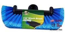 Blue 12" Car Wash Brush with Soft Bristles for Truck Boat Deck - Blue