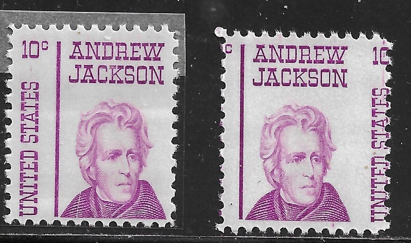 ** US #1286  .10c  ANDREW  JACKSON  DESIGN  CHANGE   MISPERF   MNH  NICE  **